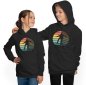 Preview: Skater Hoodie Kids Hooded Sweater - Retro Jumping Skateboarder i540